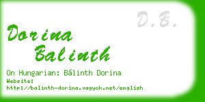 dorina balinth business card